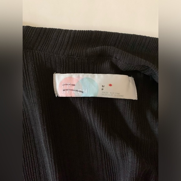 Free People FP Beach Black Kauai Midi Wrap Front Dress Size Small Slouchy - Picture 4 of 9